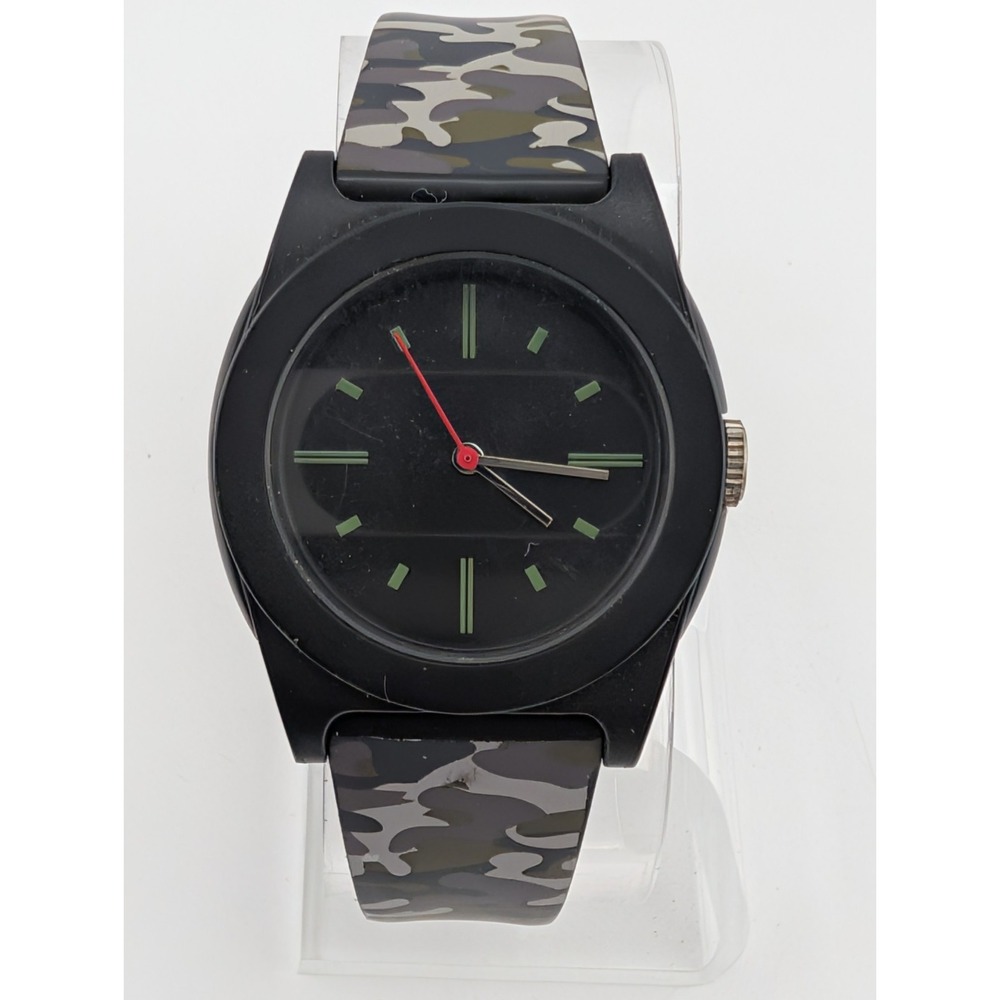 Camouflage Unisex Watch‎ 36mm Black Case Resin Band- New Battery